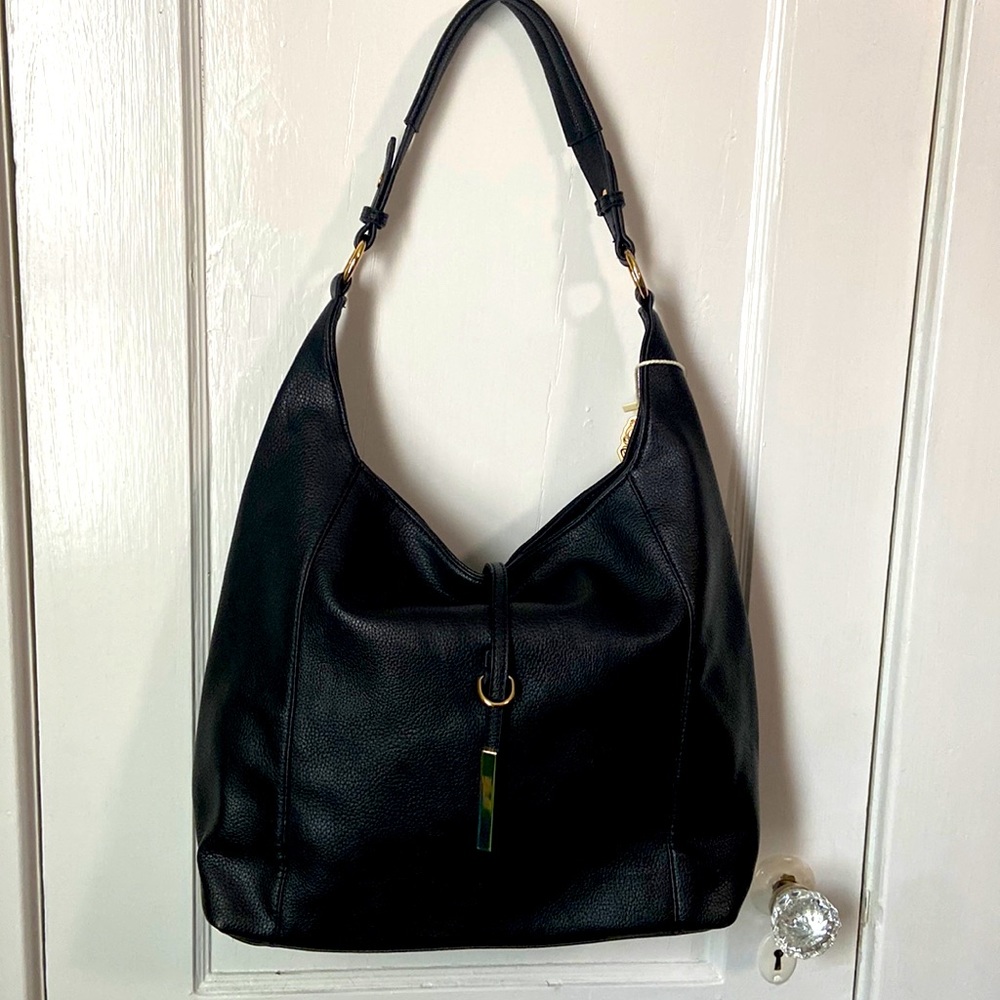 Alyssa Vegan Leather Black Handbag 90s